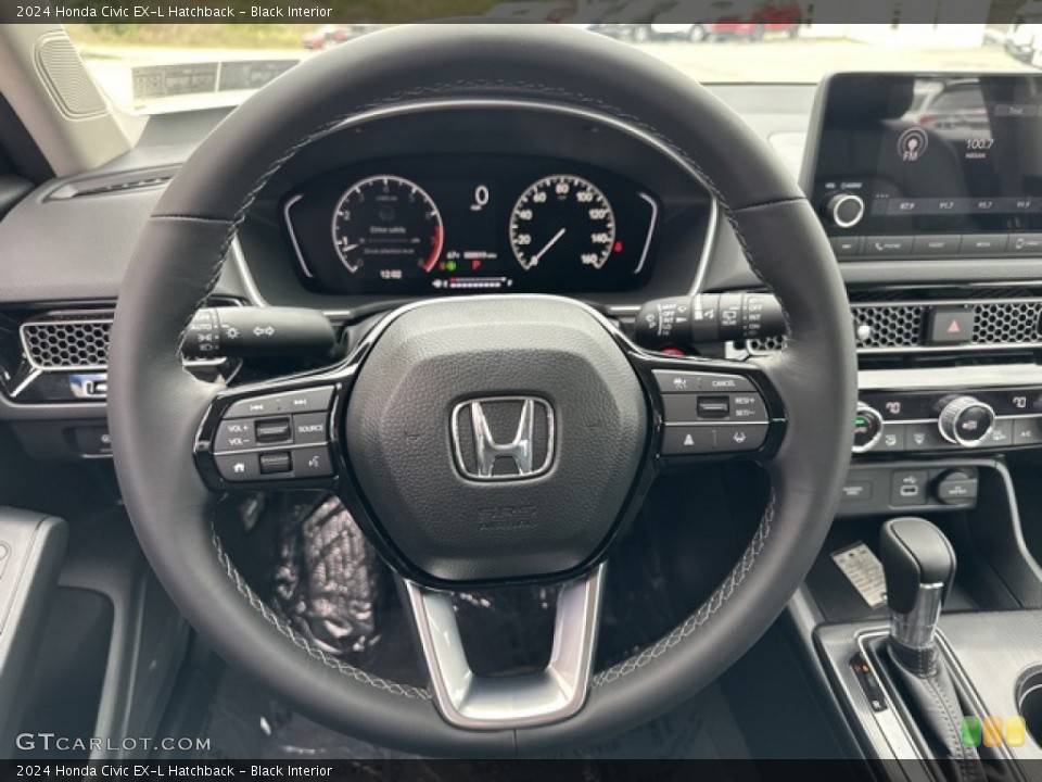 Black Interior Steering Wheel for the 2024 Honda Civic EX-L Hatchback #146596946