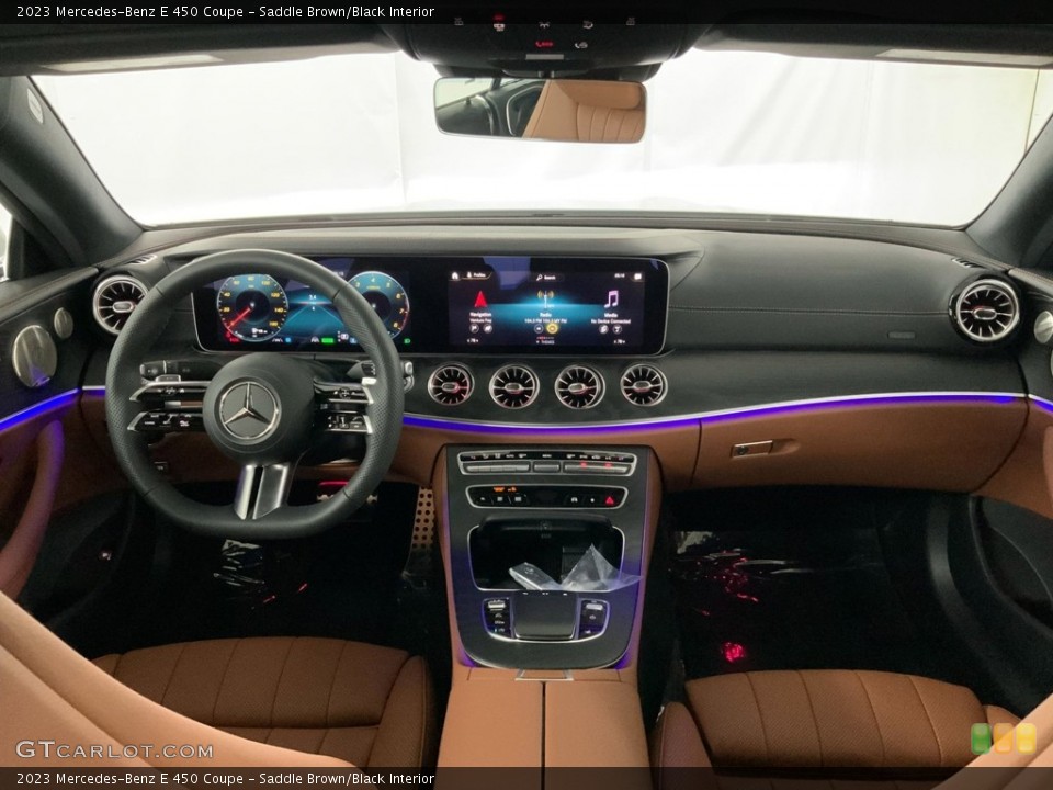 Saddle Brown/Black Interior Dashboard for the 2023 Mercedes-Benz E 450 Coupe #146597654