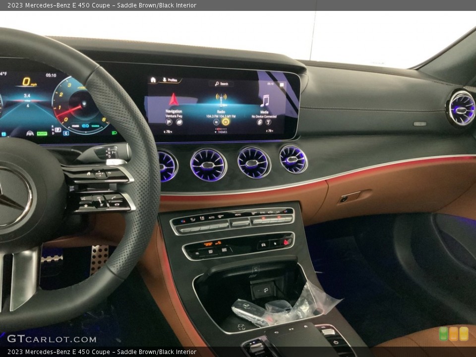 Saddle Brown/Black Interior Dashboard for the 2023 Mercedes-Benz E 450 Coupe #146597717