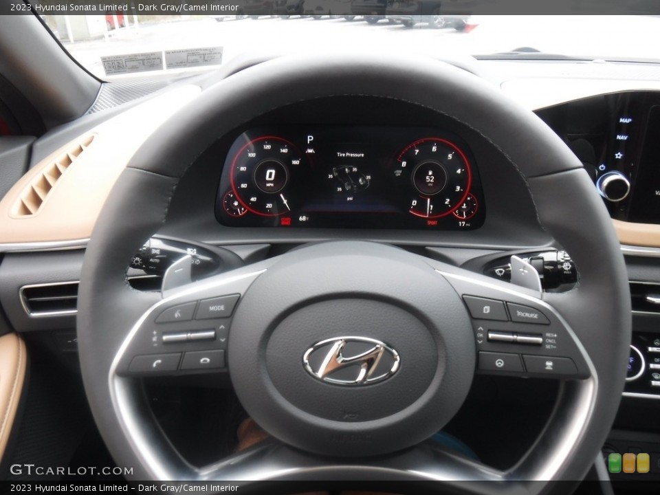 Dark Gray/Camel Interior Steering Wheel for the 2023 Hyundai Sonata Limited #146597952