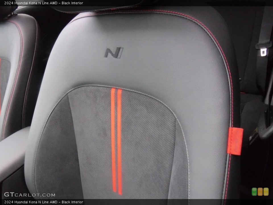 Black Interior Front Seat for the 2024 Hyundai Kona N Line AWD #146598425