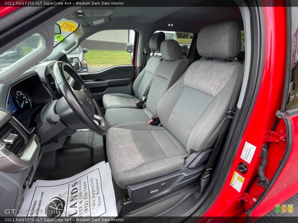 Medium Dark Slate Interior Front Seat for the 2021 Ford F150 XLT SuperCrew 4x4 #146598680