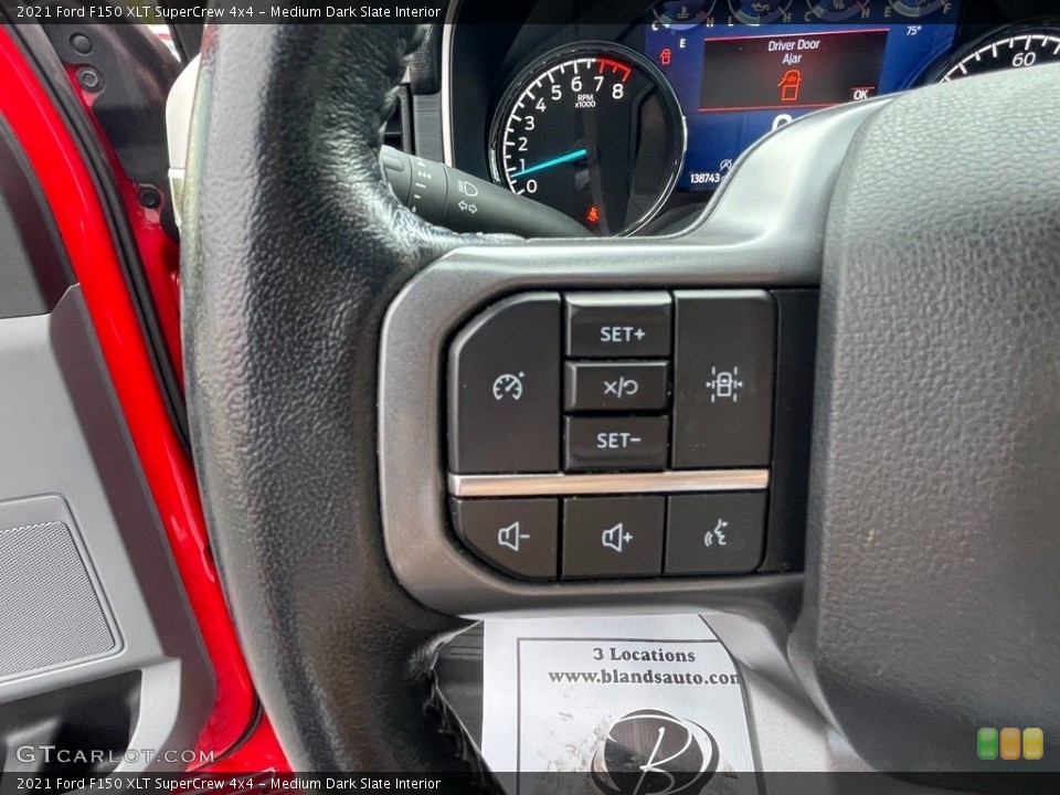 Medium Dark Slate Interior Steering Wheel for the 2021 Ford F150 XLT SuperCrew 4x4 #146598767