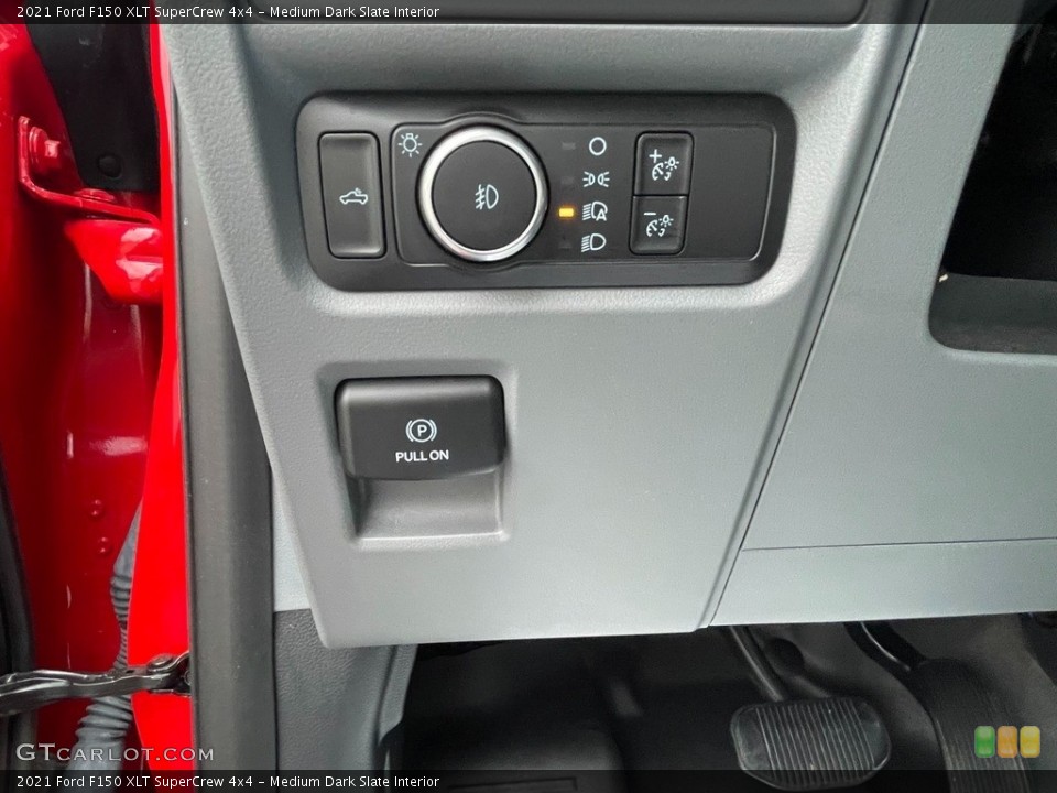 Medium Dark Slate Interior Controls for the 2021 Ford F150 XLT SuperCrew 4x4 #146598820