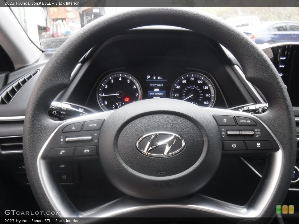 Black Interior Steering Wheel for the 2023 Hyundai Sonata SEL #146599108