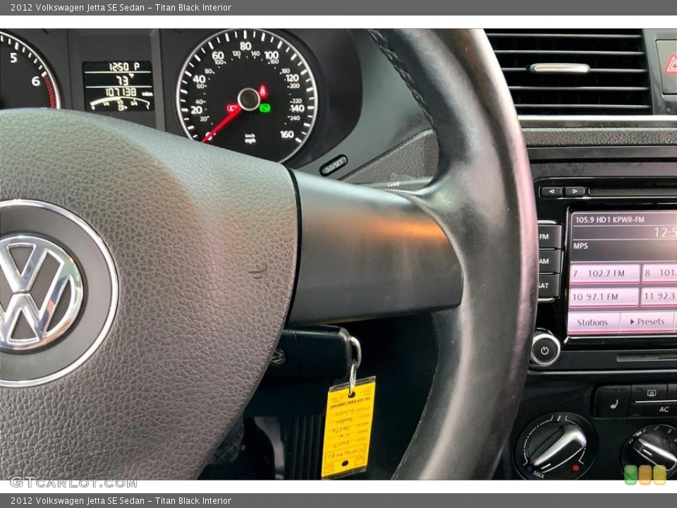Titan Black Interior Steering Wheel for the 2012 Volkswagen Jetta SE Sedan #146599934