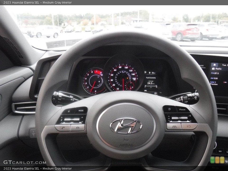 Medium Gray Interior Steering Wheel for the 2023 Hyundai Elantra SEL #146600056