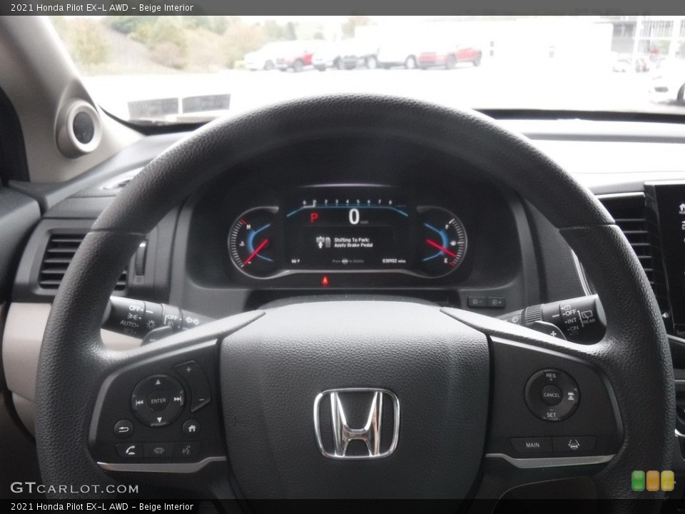 Beige Interior Steering Wheel for the 2021 Honda Pilot EX-L AWD #146600057