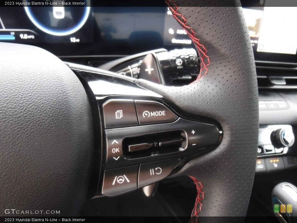 Black Interior Steering Wheel for the 2023 Hyundai Elantra N-Line #146601620