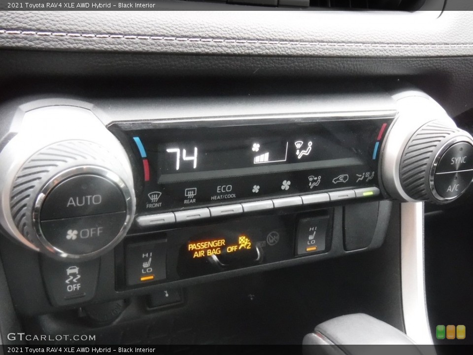 Black Interior Controls for the 2021 Toyota RAV4 XLE AWD Hybrid #146603044