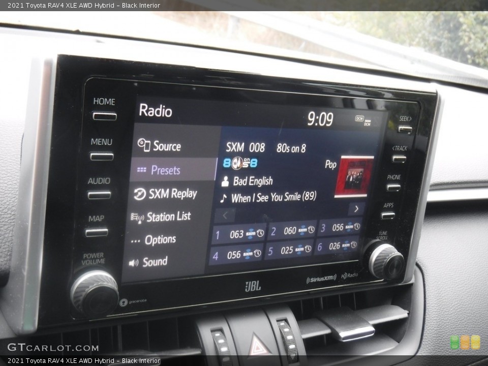 Black Interior Controls for the 2021 Toyota RAV4 XLE AWD Hybrid #146603057