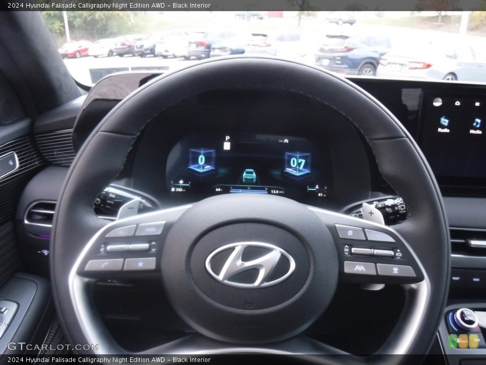 Black Interior Steering Wheel for the 2024 Hyundai Palisade Calligraphy Night Edition AWD #146604052