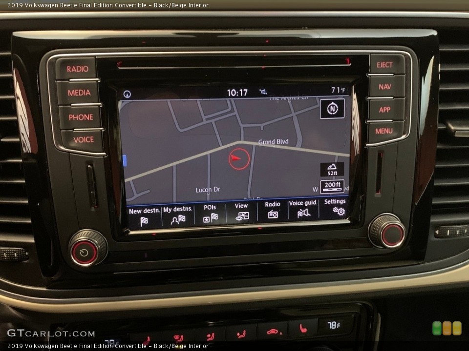 Black/Beige Interior Navigation for the 2019 Volkswagen Beetle Final Edition Convertible #146604298