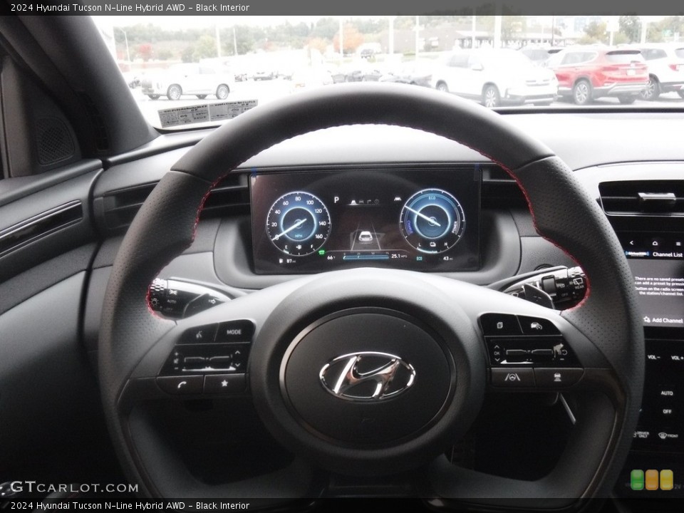 Black Interior Steering Wheel for the 2024 Hyundai Tucson N-Line Hybrid AWD #146604548