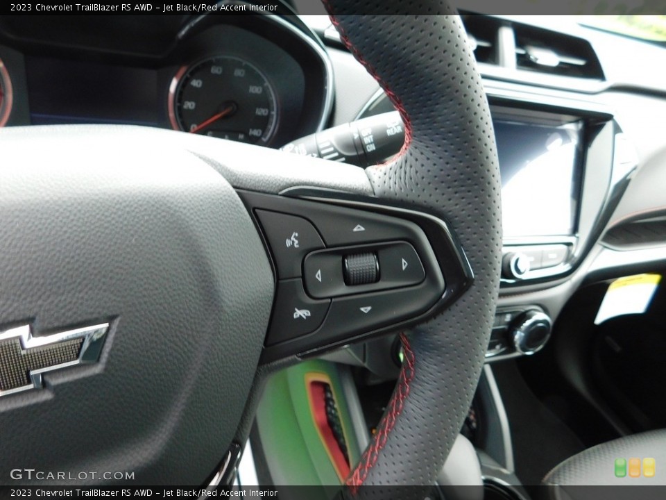 Jet Black/Red Accent Interior Steering Wheel for the 2023 Chevrolet TrailBlazer RS AWD #146604730