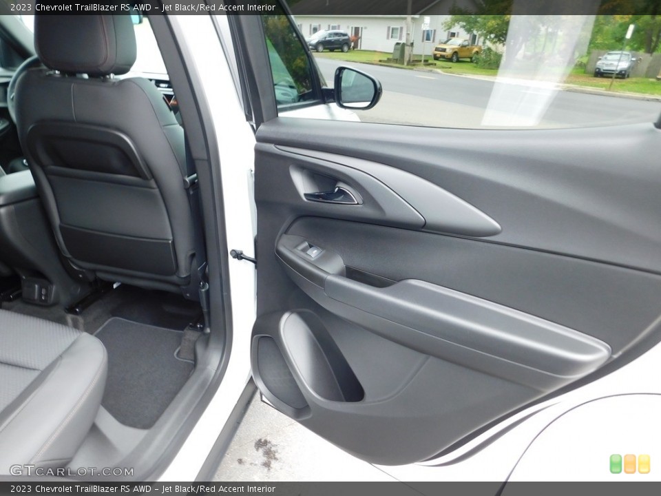 Jet Black/Red Accent Interior Door Panel for the 2023 Chevrolet TrailBlazer RS AWD #146604853