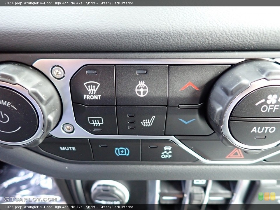Green/Black Interior Controls for the 2024 Jeep Wrangler 4-Door High Altitude 4xe Hybrid #146607826
