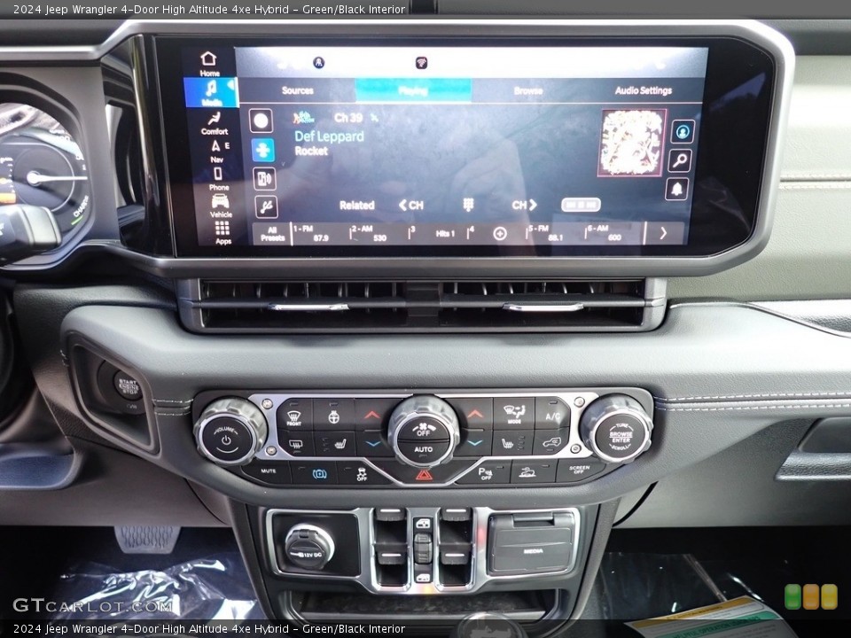 Green/Black Interior Controls for the 2024 Jeep Wrangler 4-Door High Altitude 4xe Hybrid #146607898