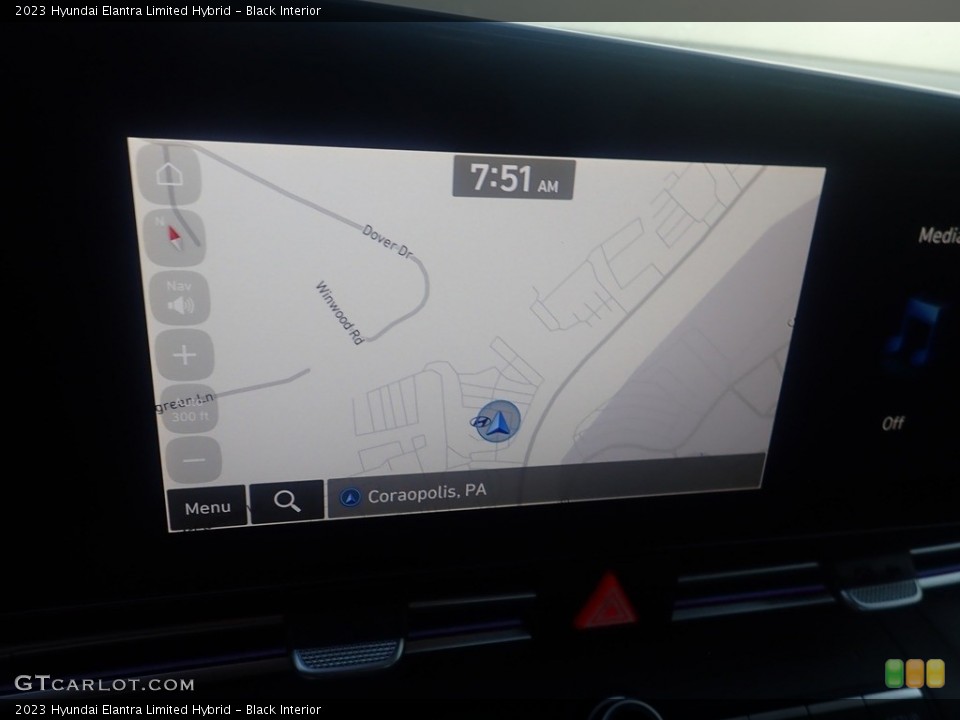 Black Interior Navigation for the 2023 Hyundai Elantra Limited Hybrid #146608649