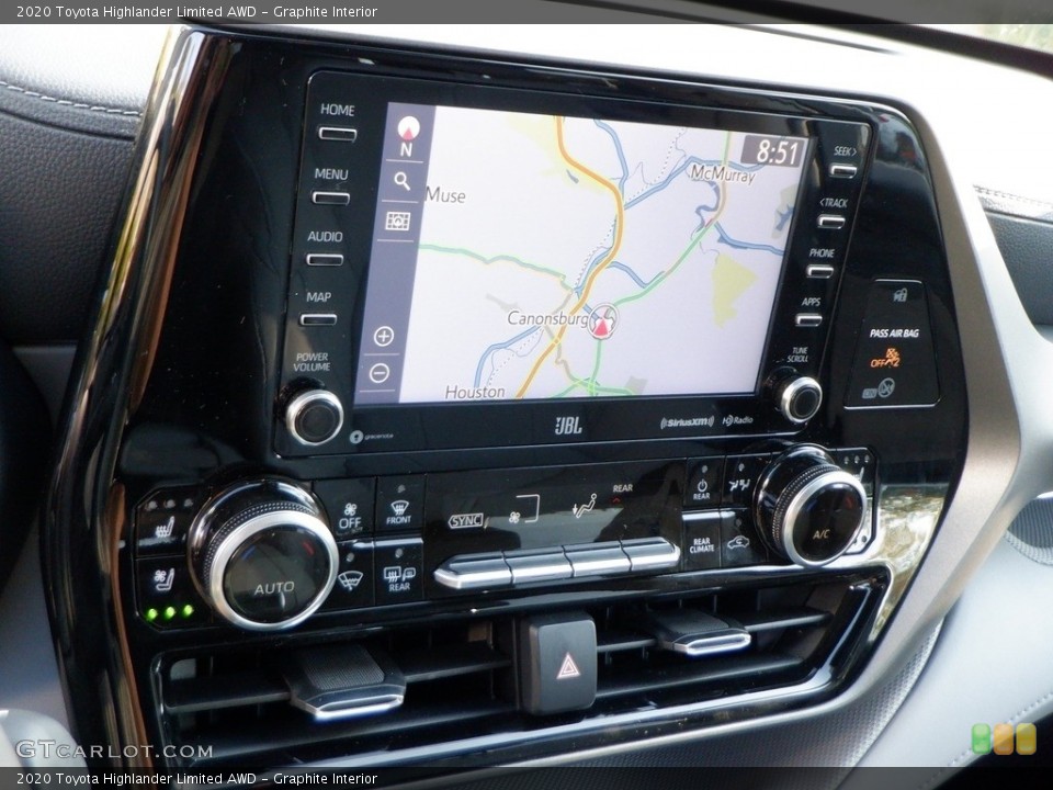 Graphite Interior Navigation for the 2020 Toyota Highlander Limited AWD #146613213