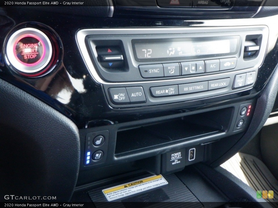 Gray Interior Controls for the 2020 Honda Passport Elite AWD #146615311