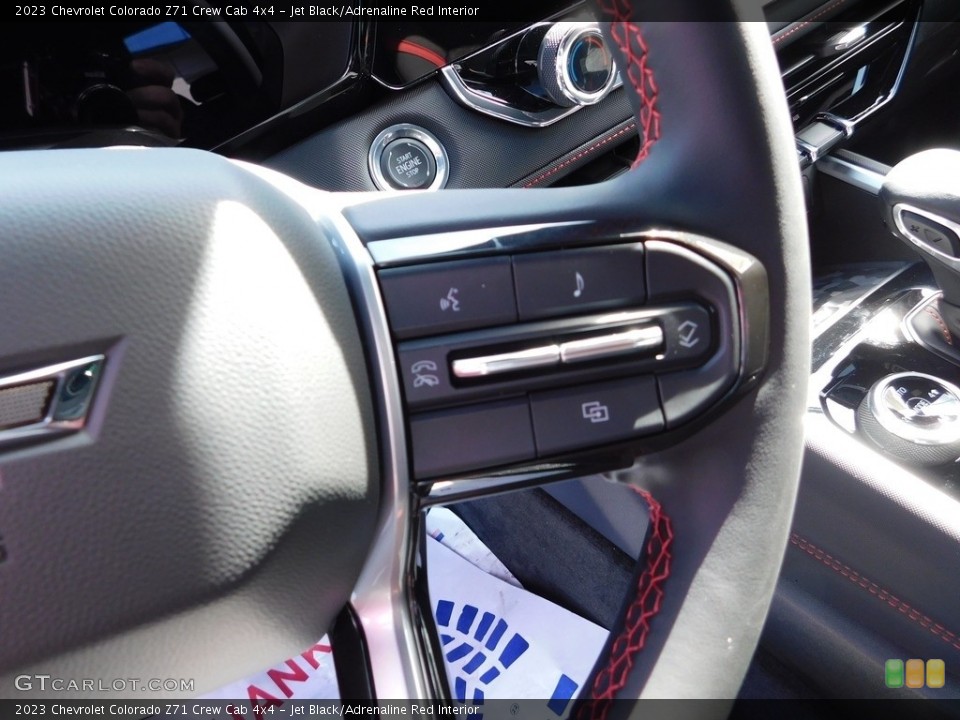 Jet Black/Adrenaline Red Interior Steering Wheel for the 2023 Chevrolet Colorado Z71 Crew Cab 4x4 #146615403