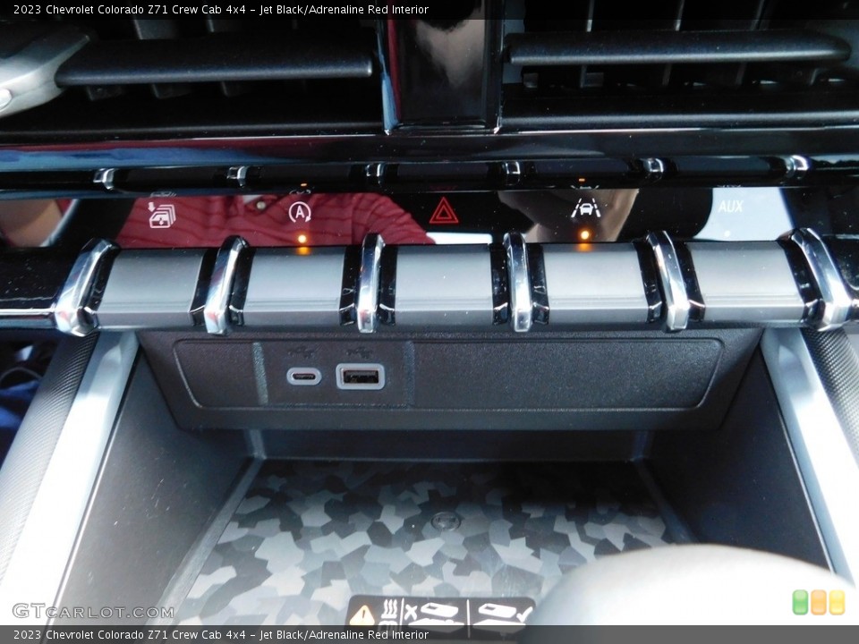 Jet Black/Adrenaline Red Interior Controls for the 2023 Chevrolet Colorado Z71 Crew Cab 4x4 #146615662