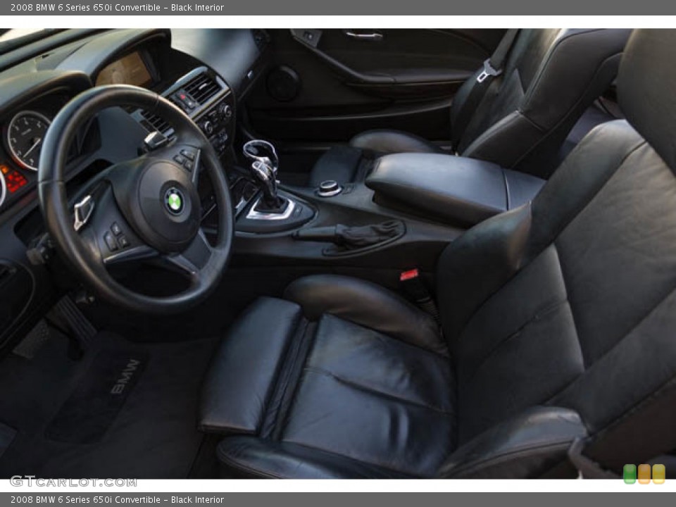 Black Interior Front Seat for the 2008 BMW 6 Series 650i Convertible #146616540