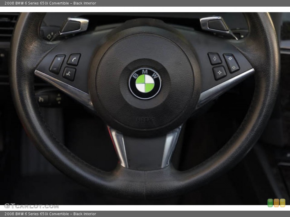Black Interior Steering Wheel for the 2008 BMW 6 Series 650i Convertible #146616931