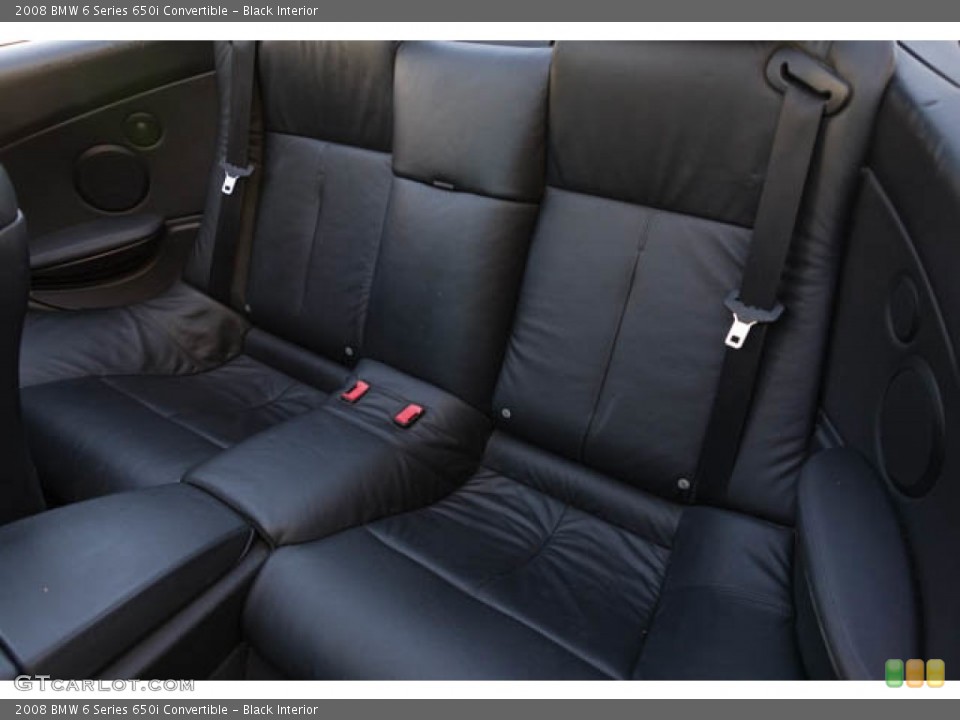 Black Interior Rear Seat for the 2008 BMW 6 Series 650i Convertible #146617073