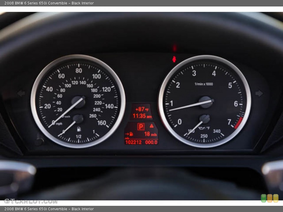 Black Interior Gauges for the 2008 BMW 6 Series 650i Convertible #146617262