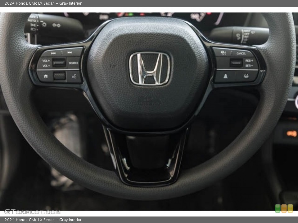 Gray Interior Steering Wheel for the 2024 Honda Civic LX Sedan #146617920
