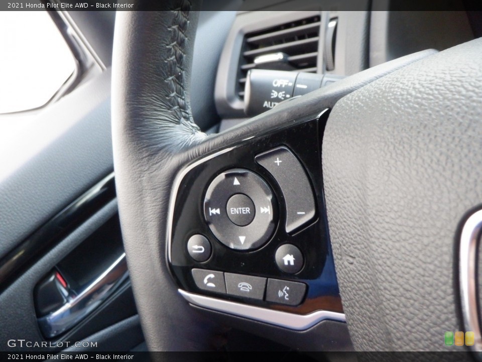 Black Interior Steering Wheel for the 2021 Honda Pilot Elite AWD #146621413