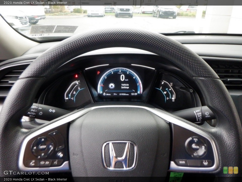 Black Interior Steering Wheel for the 2020 Honda Civic LX Sedan #146622724