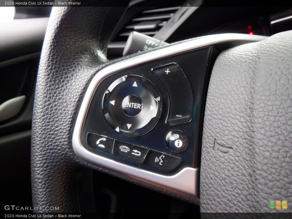 Black Interior Steering Wheel for the 2020 Honda Civic LX Sedan #146622752
