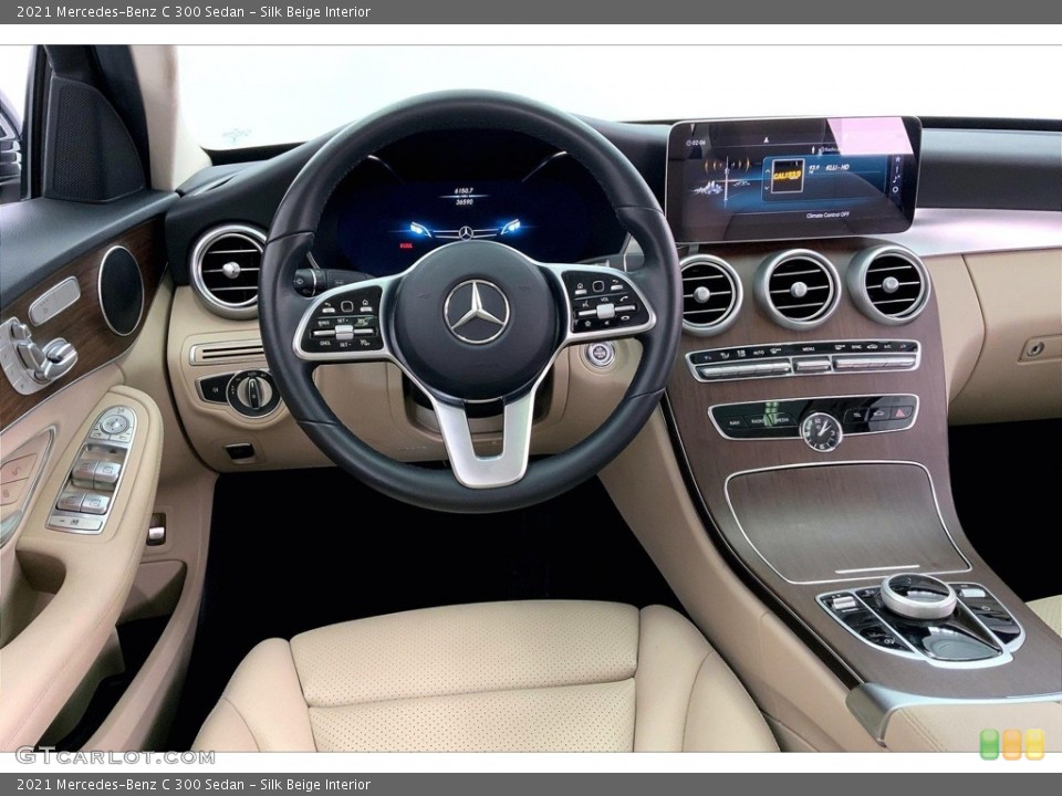 Silk Beige Interior Dashboard for the 2021 Mercedes-Benz C 300 Sedan #146623023