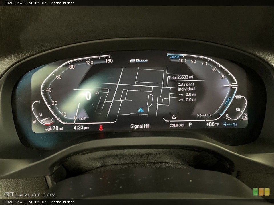 Mocha Interior Gauges for the 2020 BMW X3 xDrive30e #146624279