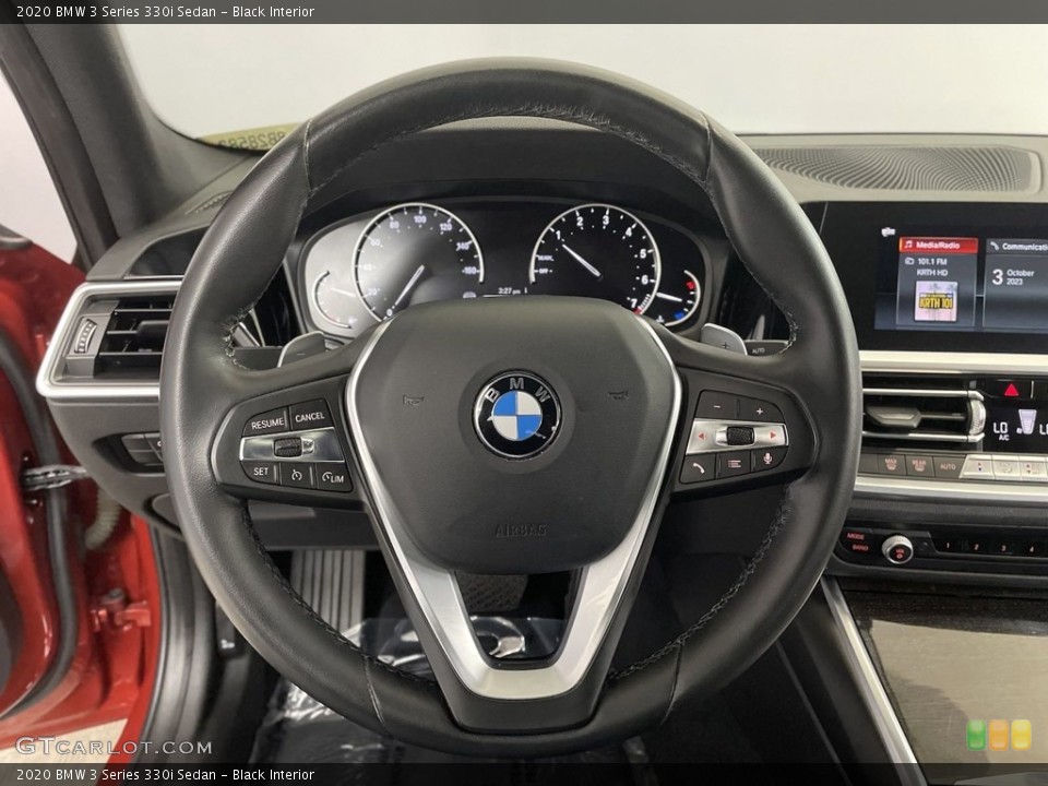 Black Interior Steering Wheel for the 2020 BMW 3 Series 330i Sedan #146626000