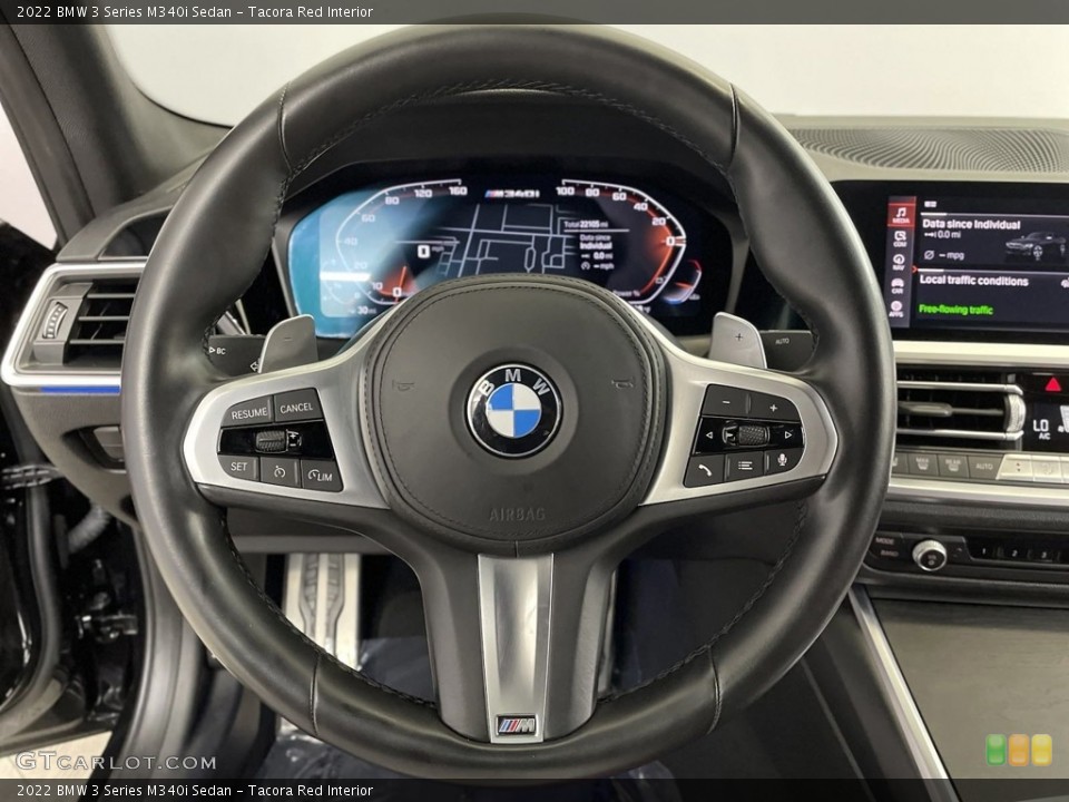Tacora Red Interior Steering Wheel for the 2022 BMW 3 Series M340i Sedan #146626870