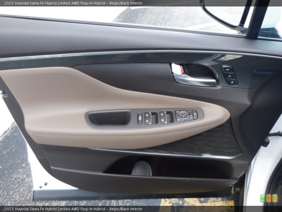 Beige/Black Interior Door Panel for the 2023 Hyundai Santa Fe Hybrid Limited AWD Plug-In Hybrid #146626979