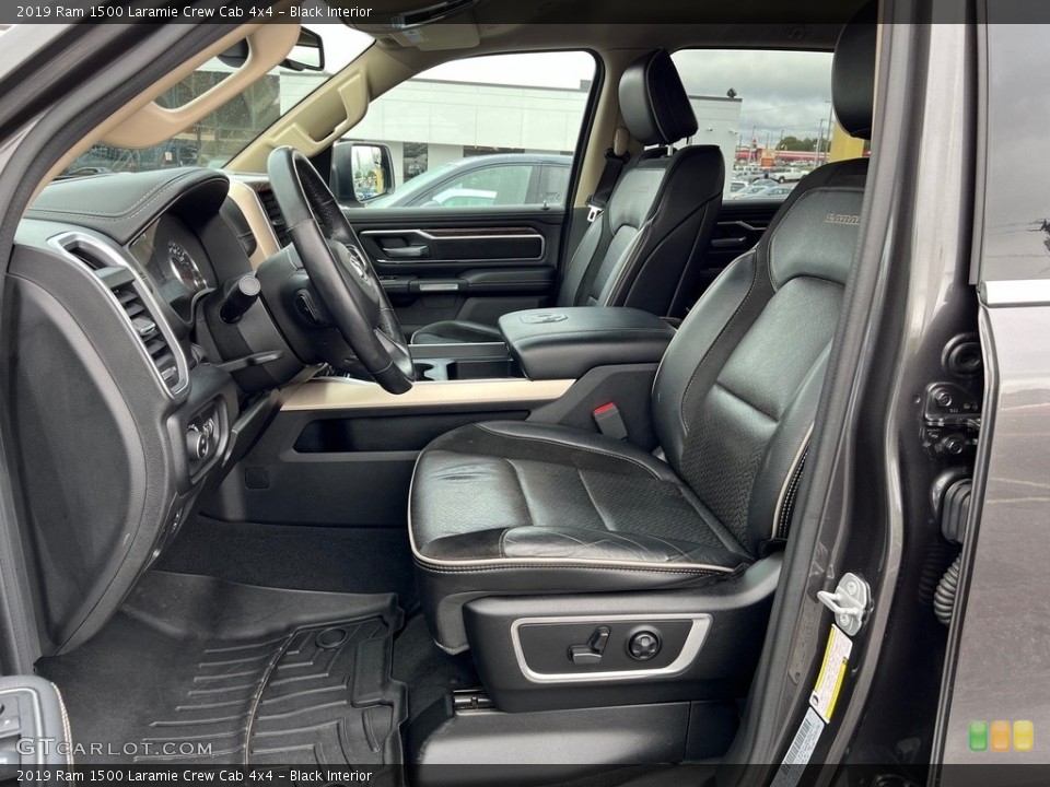 Black Interior Front Seat for the 2019 Ram 1500 Laramie Crew Cab 4x4 #146627074