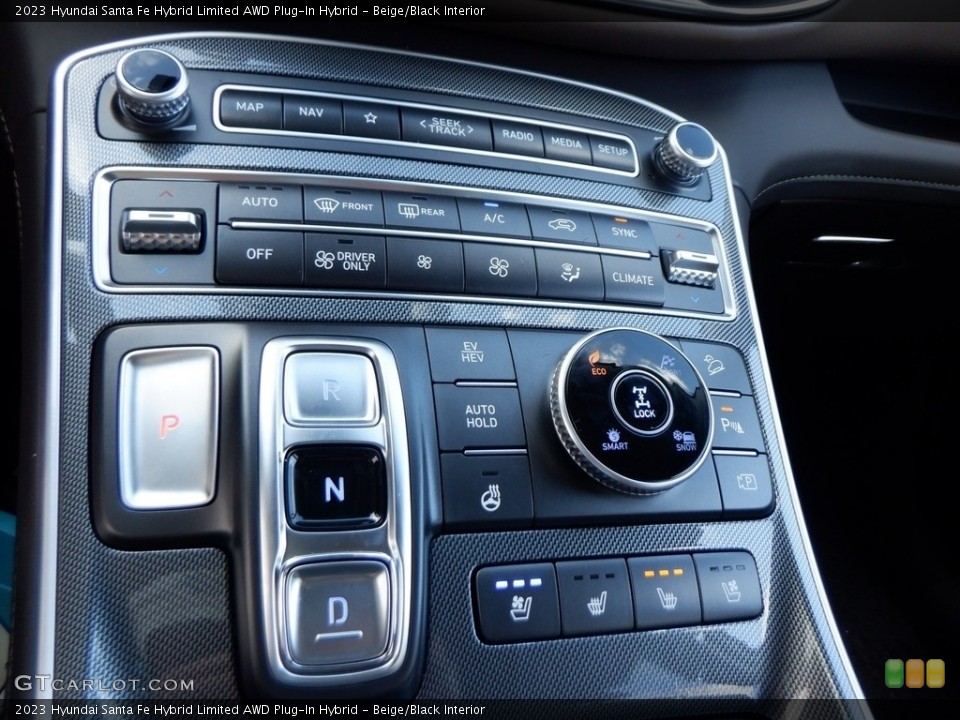 Beige/Black Interior Transmission for the 2023 Hyundai Santa Fe Hybrid Limited AWD Plug-In Hybrid #146627156