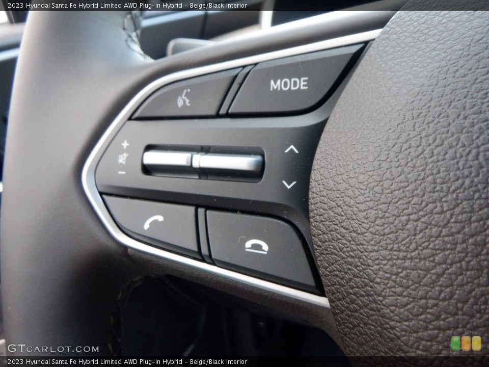 Beige/Black Interior Steering Wheel for the 2023 Hyundai Santa Fe Hybrid Limited AWD Plug-In Hybrid #146627338