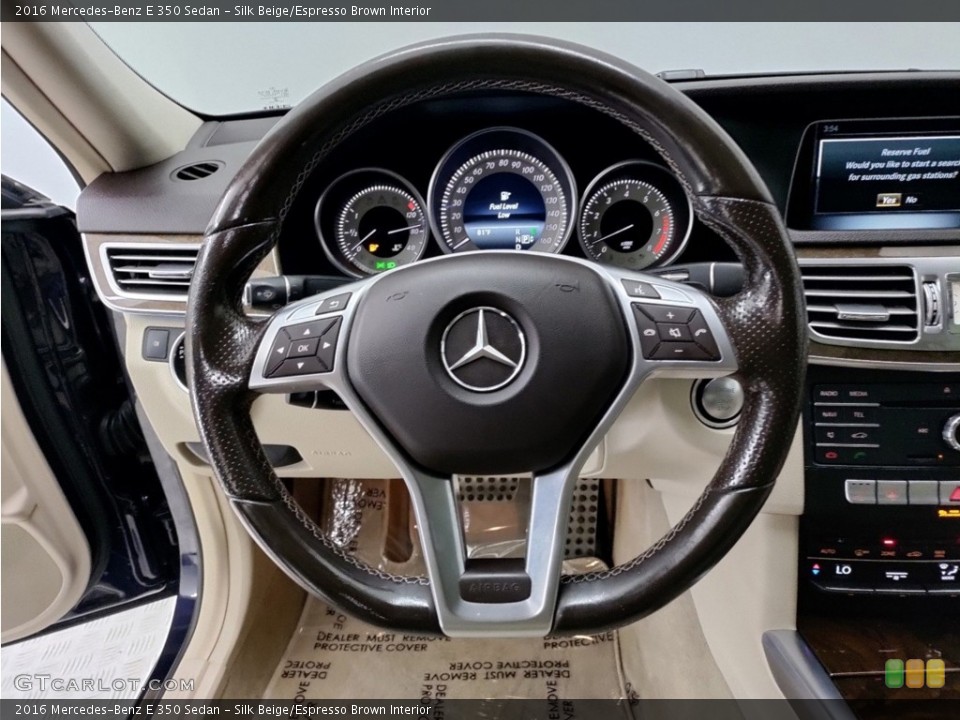 Silk Beige/Espresso Brown Interior Steering Wheel for the 2016 Mercedes-Benz E 350 Sedan #146628223