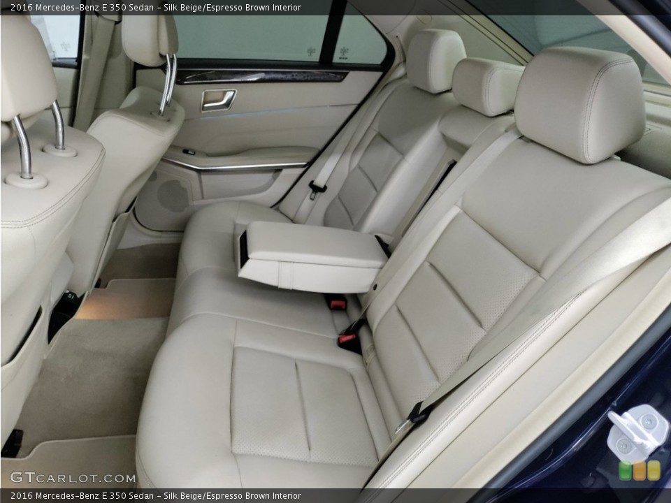 Silk Beige/Espresso Brown Interior Rear Seat for the 2016 Mercedes-Benz E 350 Sedan #146628568