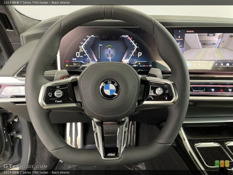 Black Interior Steering Wheel for the 2024 BMW 7 Series 740i Sedan #146630922
