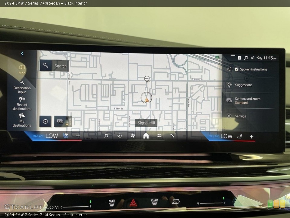 Black Interior Navigation for the 2024 BMW 7 Series 740i Sedan #146631025