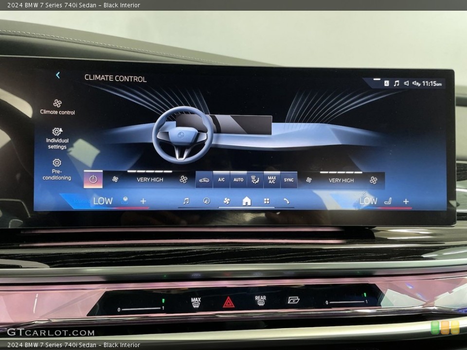 Black Interior Controls for the 2024 BMW 7 Series 740i Sedan #146631070