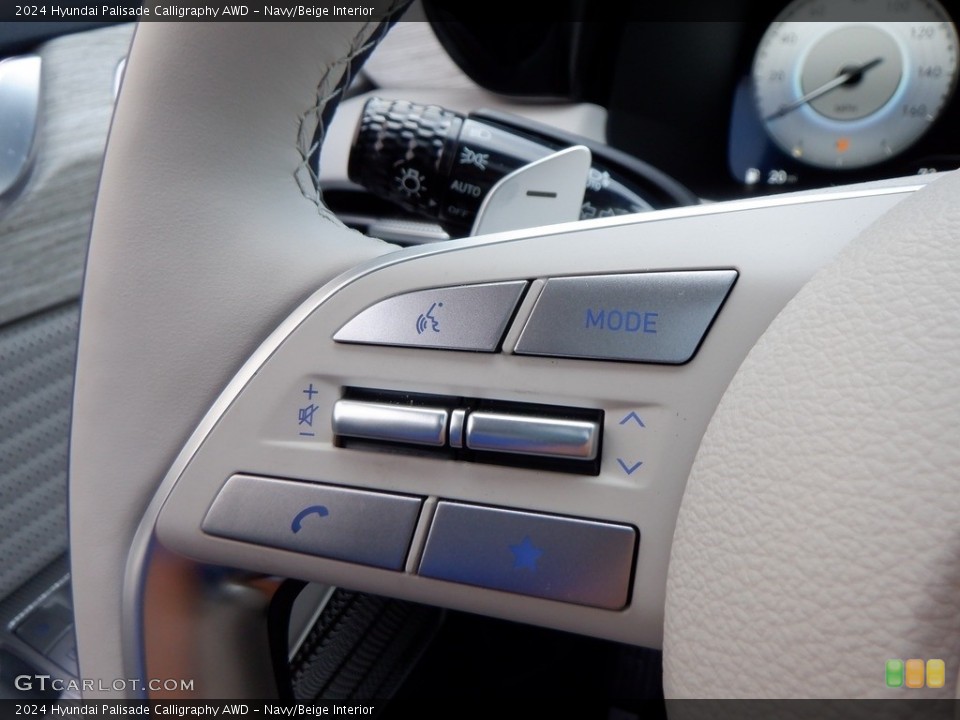 Navy/Beige Interior Steering Wheel for the 2024 Hyundai Palisade Calligraphy AWD #146631637