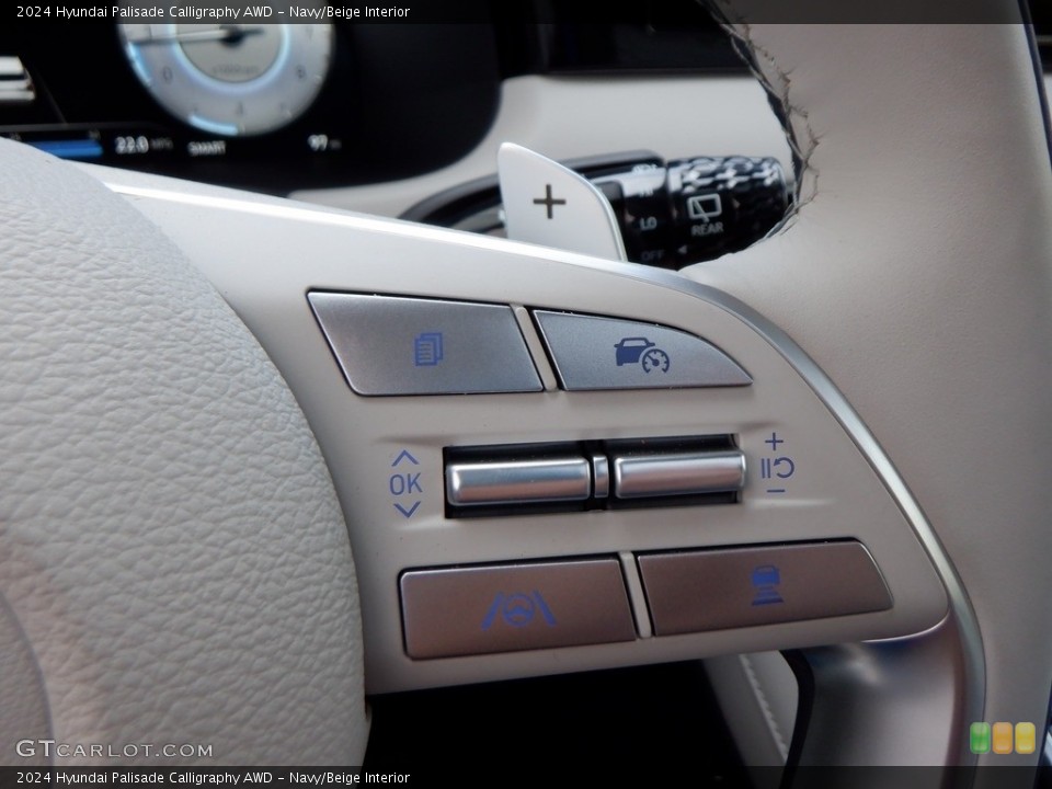 Navy/Beige Interior Steering Wheel for the 2024 Hyundai Palisade Calligraphy AWD #146631664